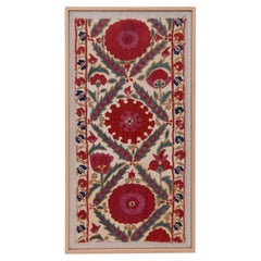 Framed Antique Bukhara Suzani Fragment, Uzbekistan