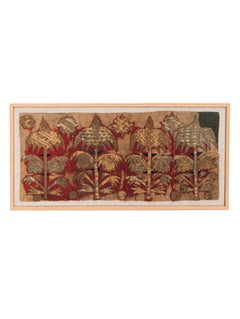 Fragmento de bordado metálico antiguo caucásico enmarcado