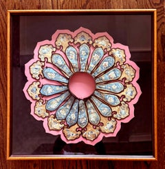 Framed Antique Chinese Embroidered Silk Collar Qing Dynasty Textile Art