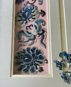 Framed Antique Chinese Embroidery Panel Qing Dynasty Provenance