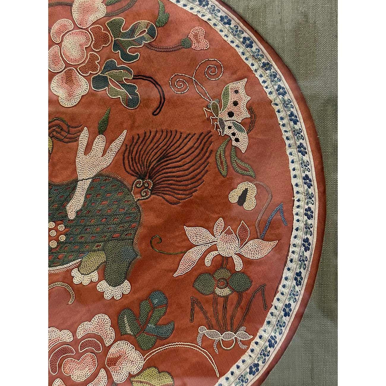 Silk Framed Antique Chinese Qing Dynasty Embroidery For Sale