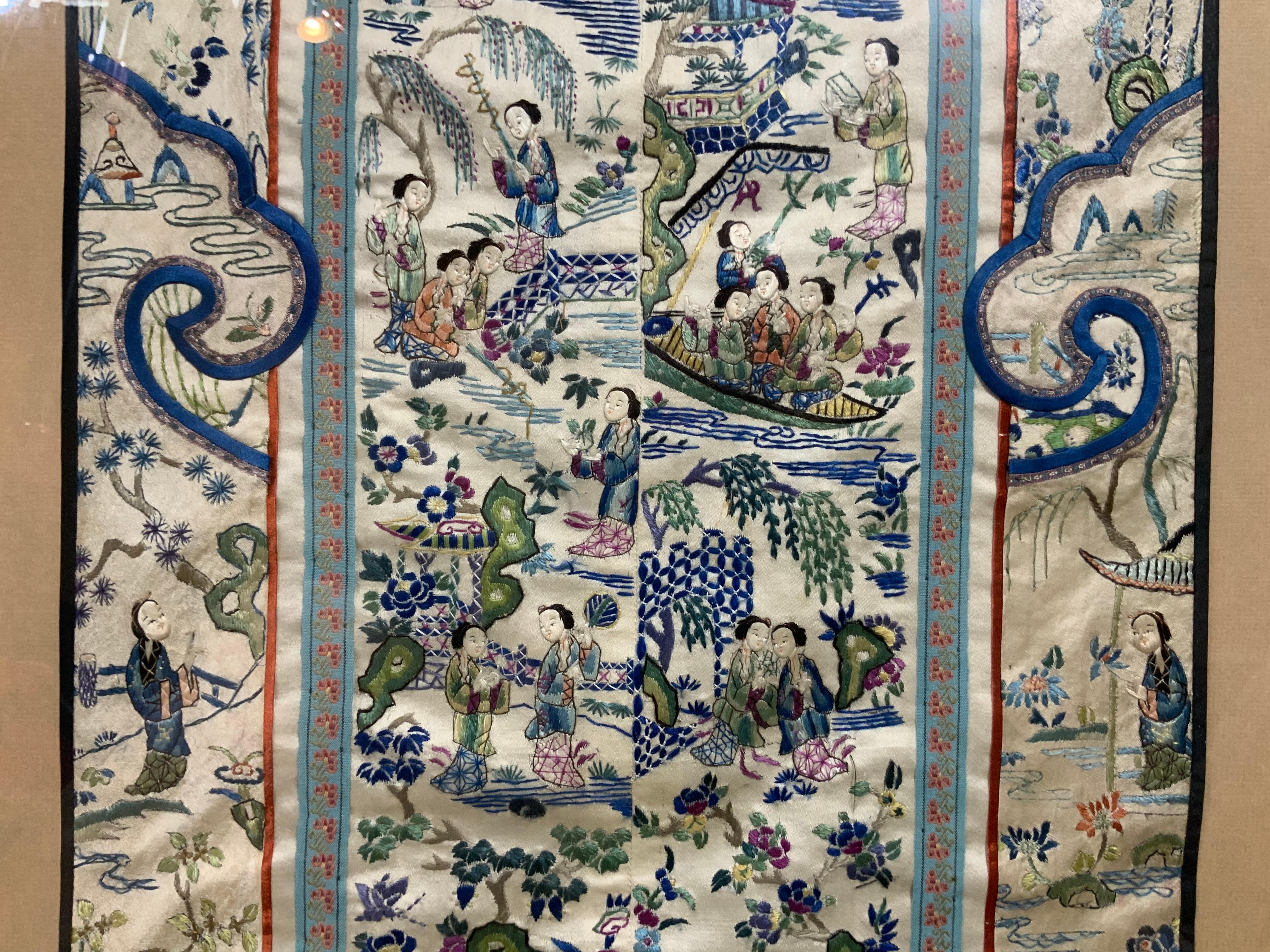 Framed Antique Chinese Textile For Sale 5