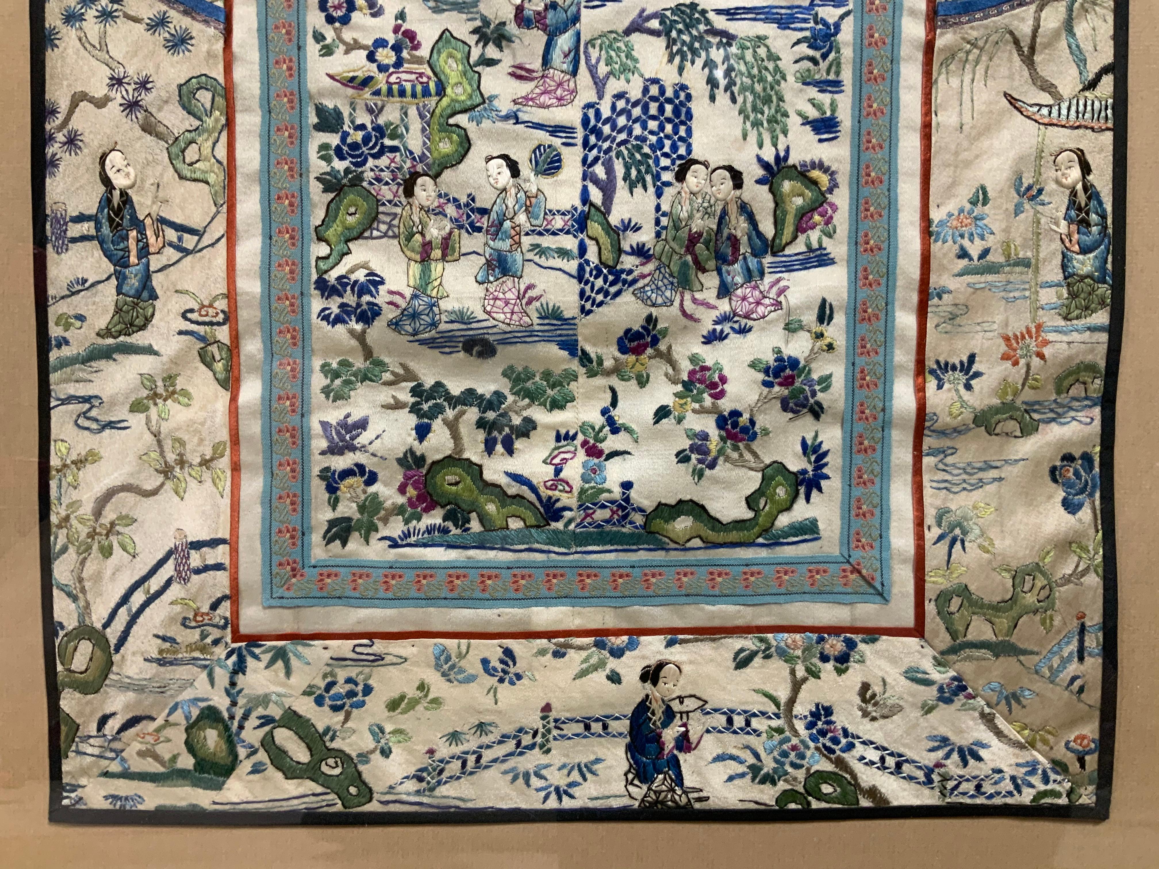 Framed Antique Chinese Textile For Sale 6