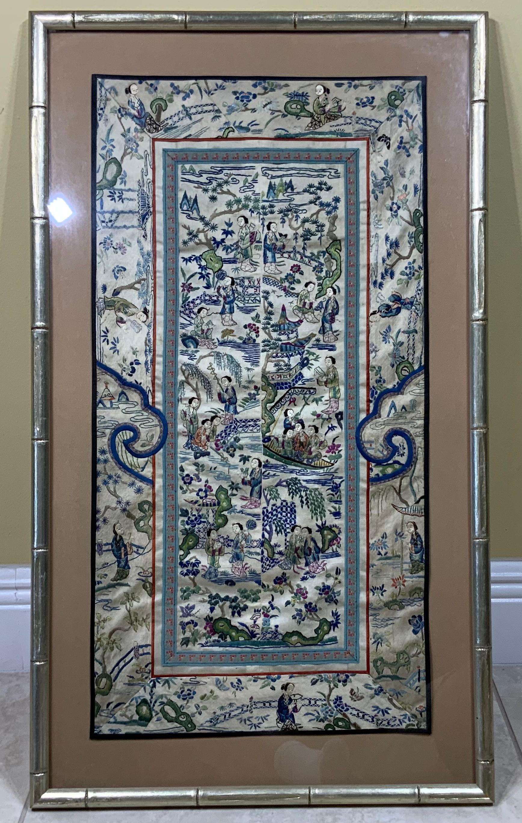 Framed Antique Chinese Textile For Sale 1