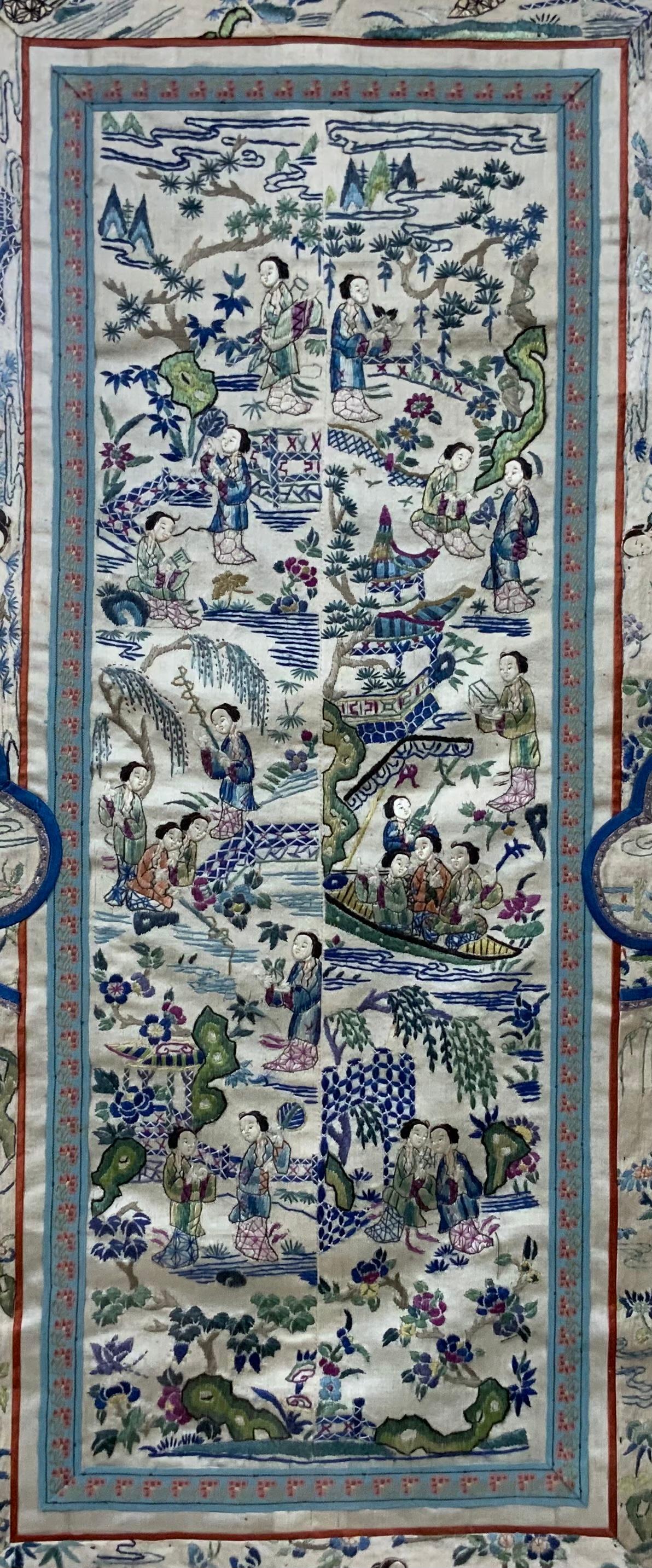 Framed Antique Chinese Textile im Angebot 2