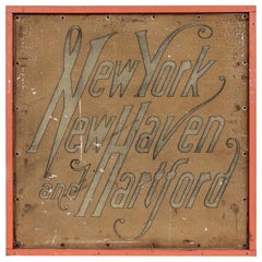 Framed Antique Connecticut Railroad Sign