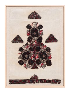 Framed Antique Eastern European Embroidery Fragment , Early 20th Century.