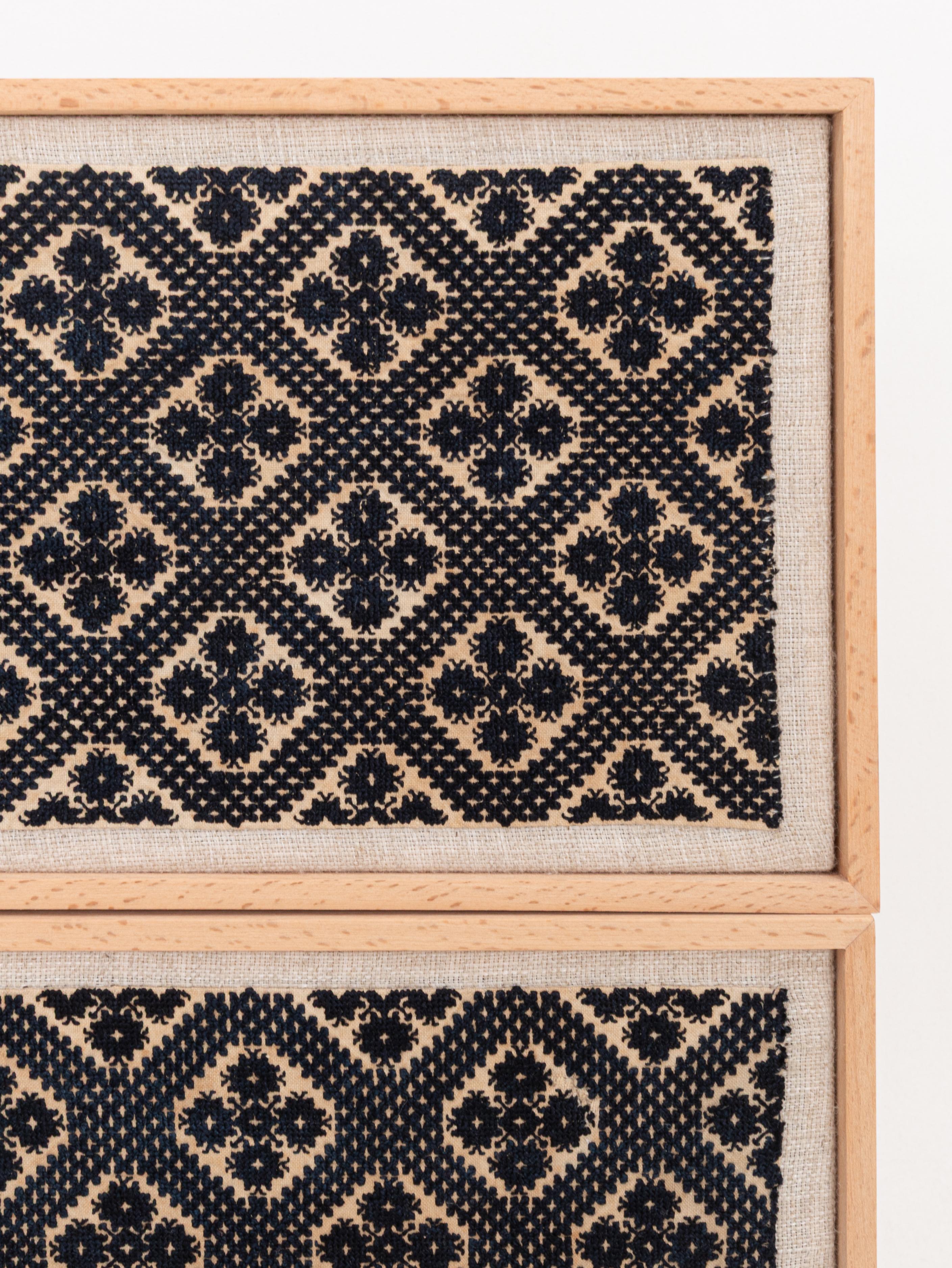 Encadrement d'une ancienne broderie de Fez, A.I.C. Maroc Bon état - En vente à Istanbul, TR