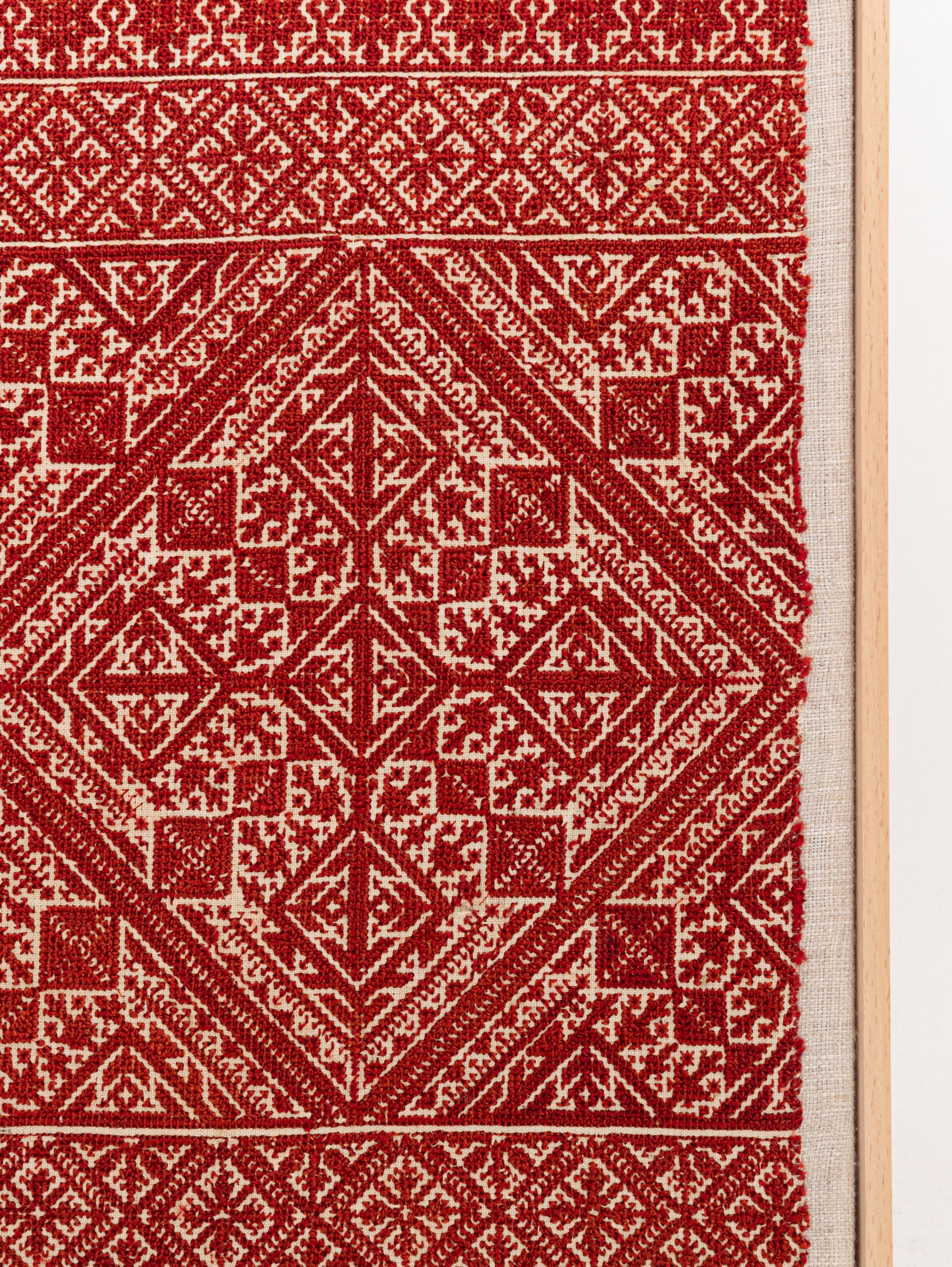 Encadrement d'une ancienne broderie de Fez, A.I.C. Maroc Bon état - En vente à Istanbul, TR