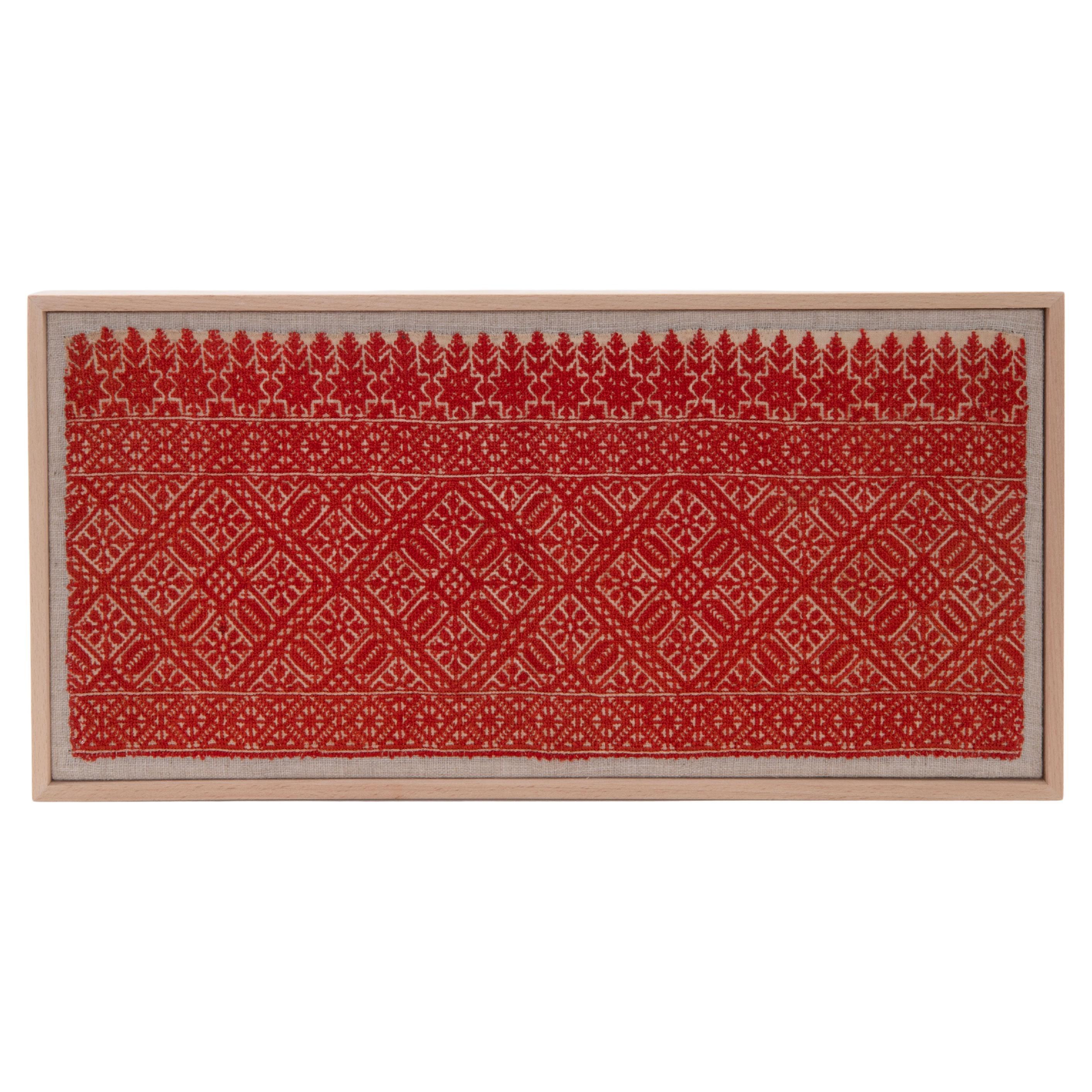 Broderie de Fez ancienne encadrée, A.I.C., E.C.  Maroc