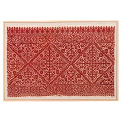 Incorniciato, antico Fez Emboidery, A.I.C. Marocco, 20° secolo.