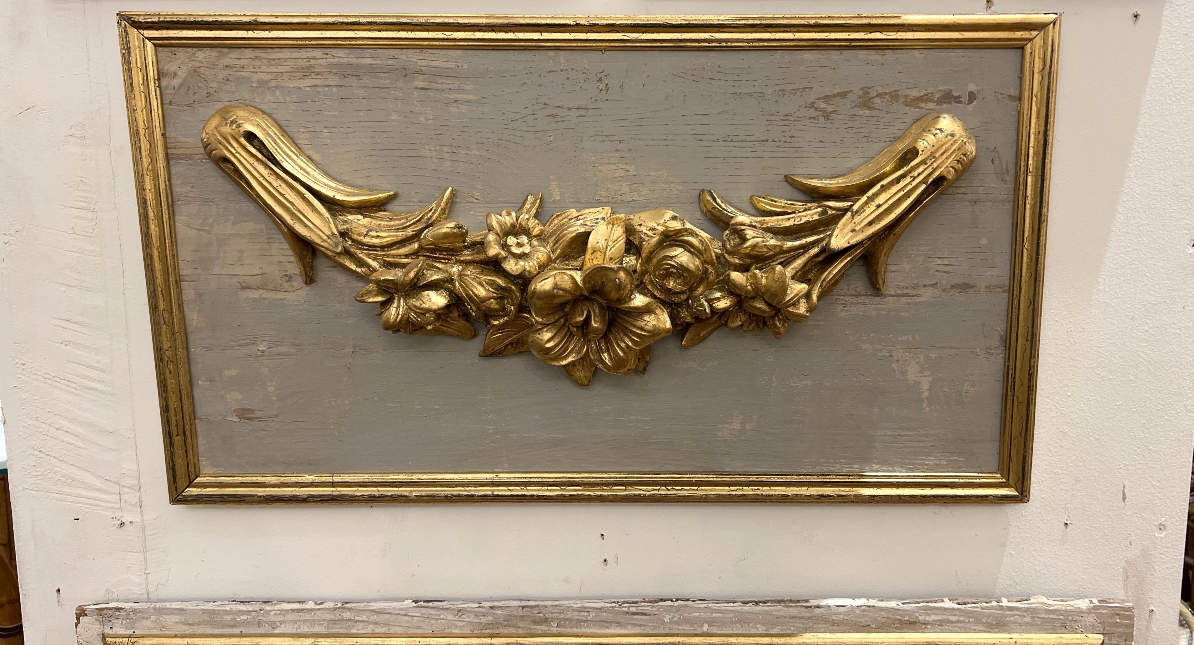 Gilt Antique Architectural Fragment circa 1800 Gilded and Framed   For Sale