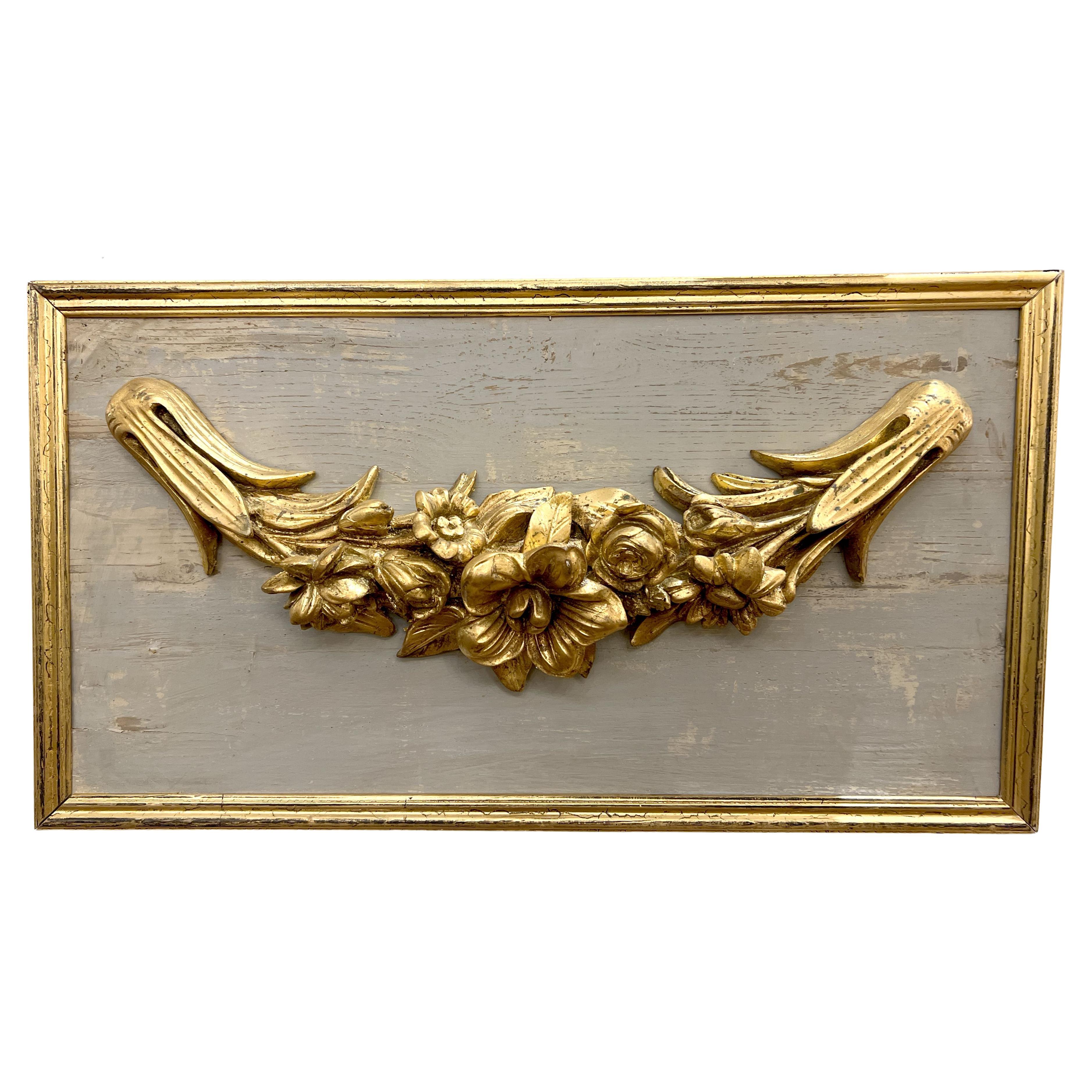 Antique Architectural Fragment circa 1800 Gilded and Framed  