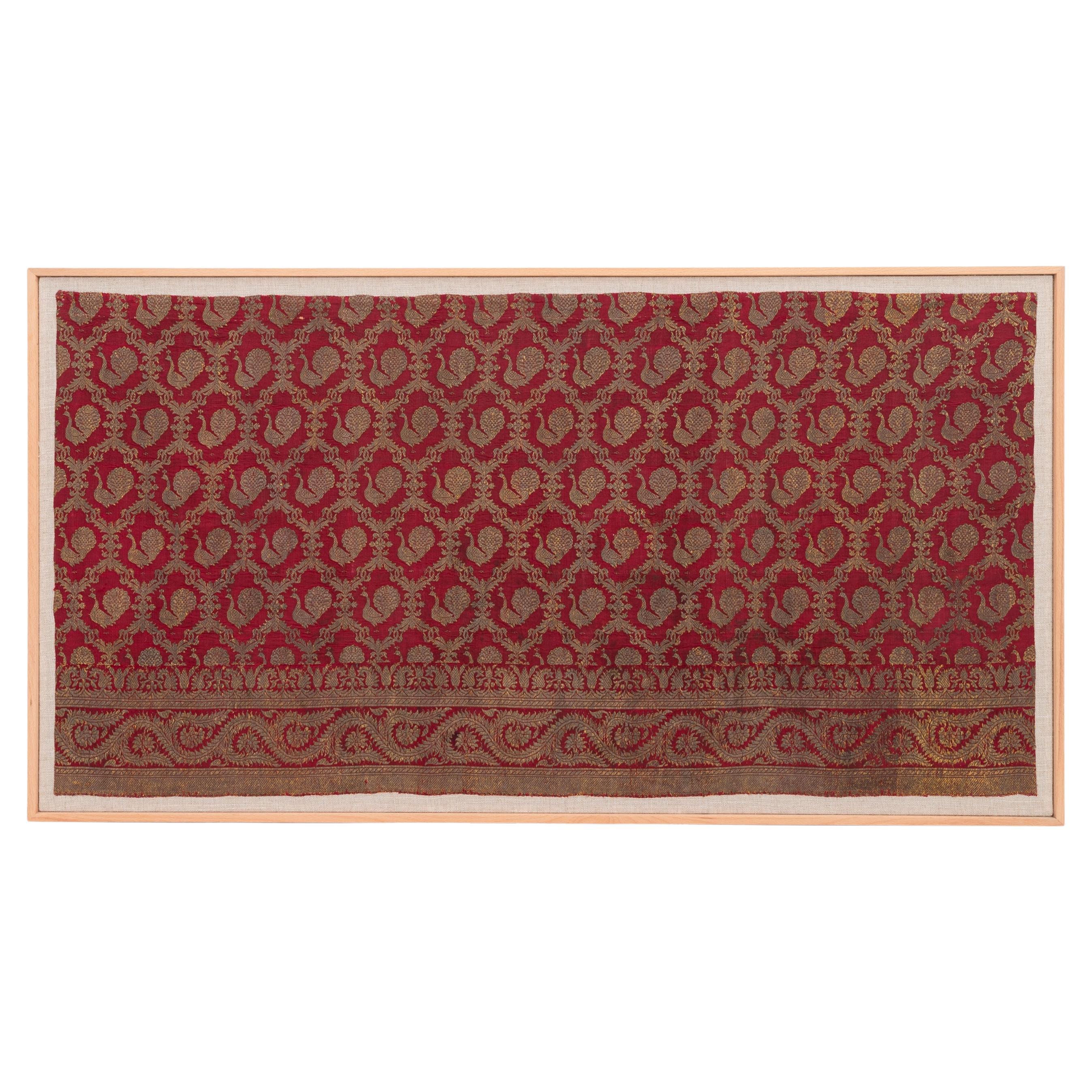 Framed Antique Indian Brocade Fragment