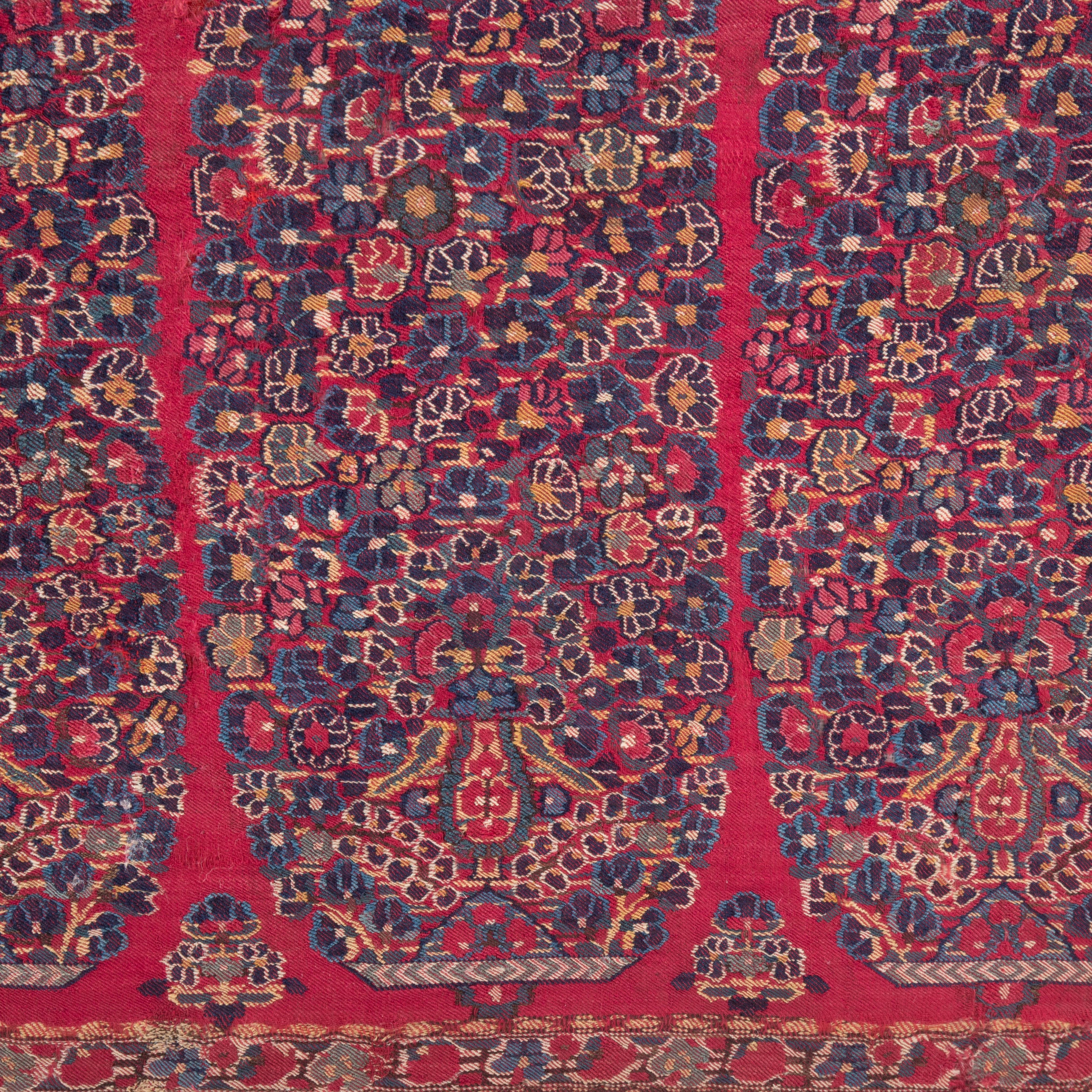 Tissé à la main Fragment de châle indien du Cachemire ancien encadré, début du 19e siècle. en vente