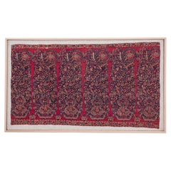 Framed Antique Indian Kashmir Shawl Fragment, Early 19th Century.