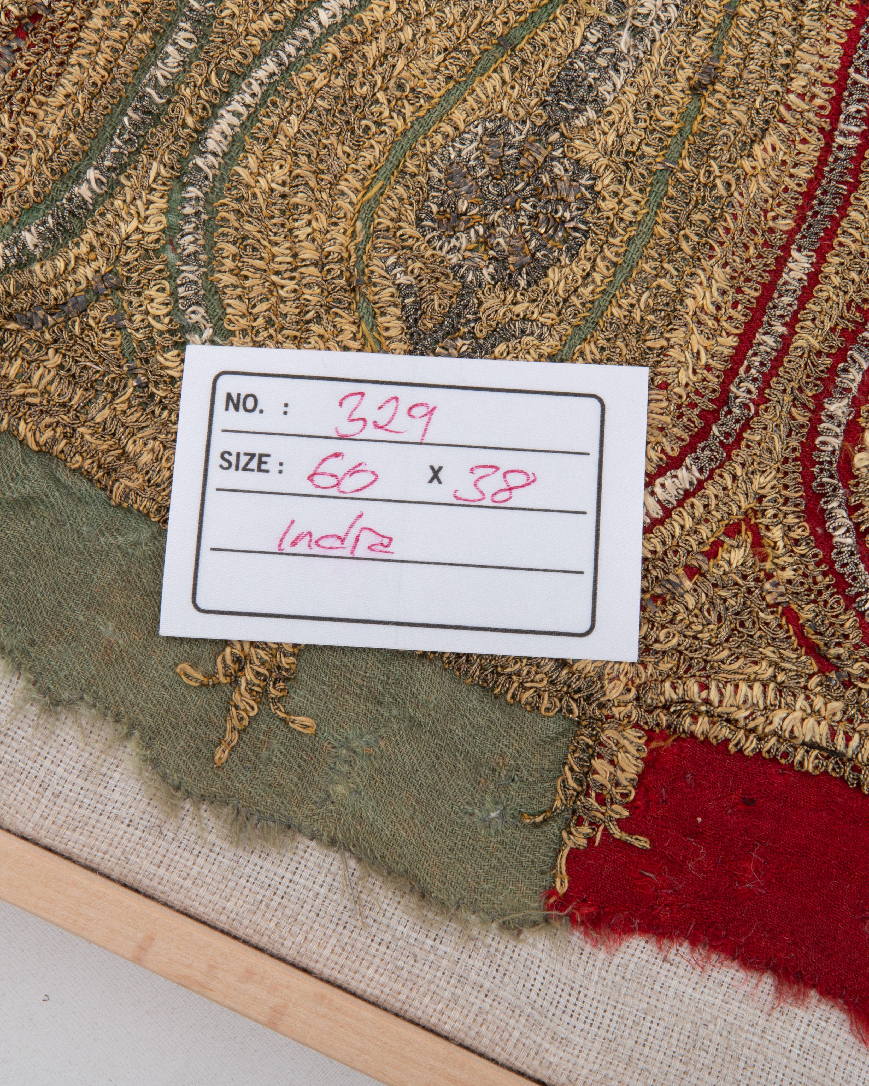 Framed Antique Indian Shawl Fragment, late 19th C. (19. Jahrhundert) im Angebot