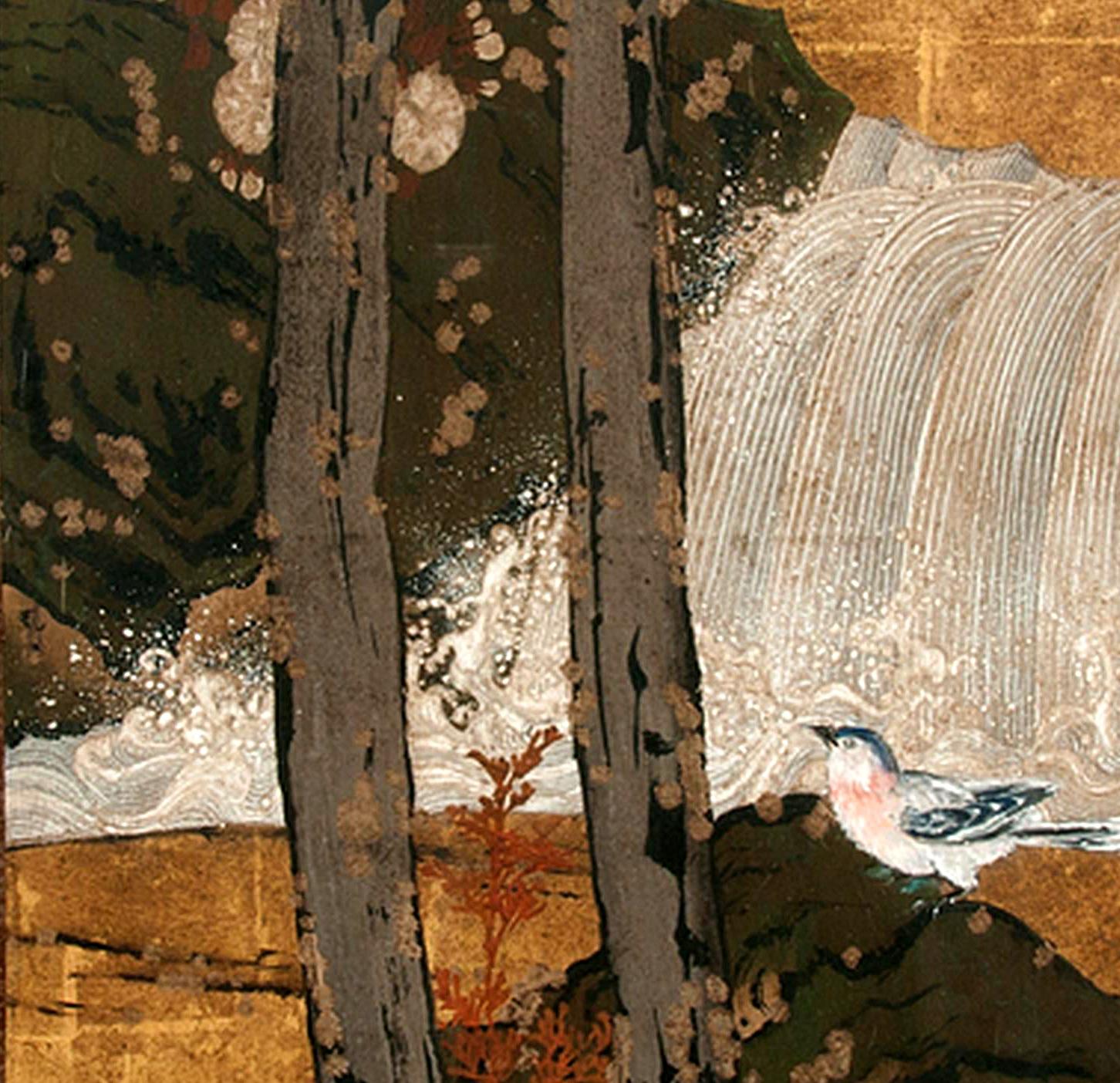 Mid-19th Century Framed Antique Japanese Landscape Painting Edo Period Provenance