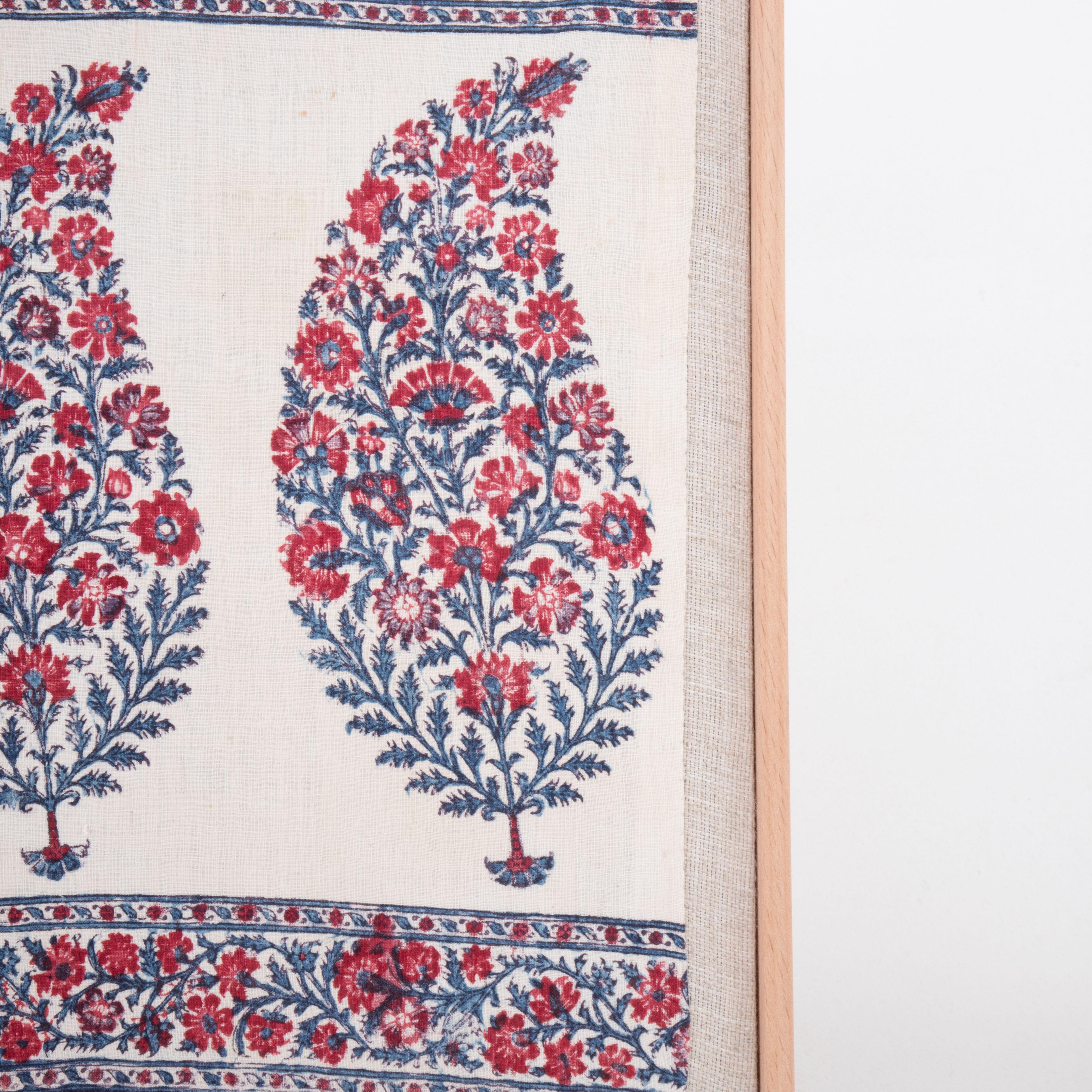 Fragment ancien Kalamkari encadré, Inde État moyen - En vente à Istanbul, TR