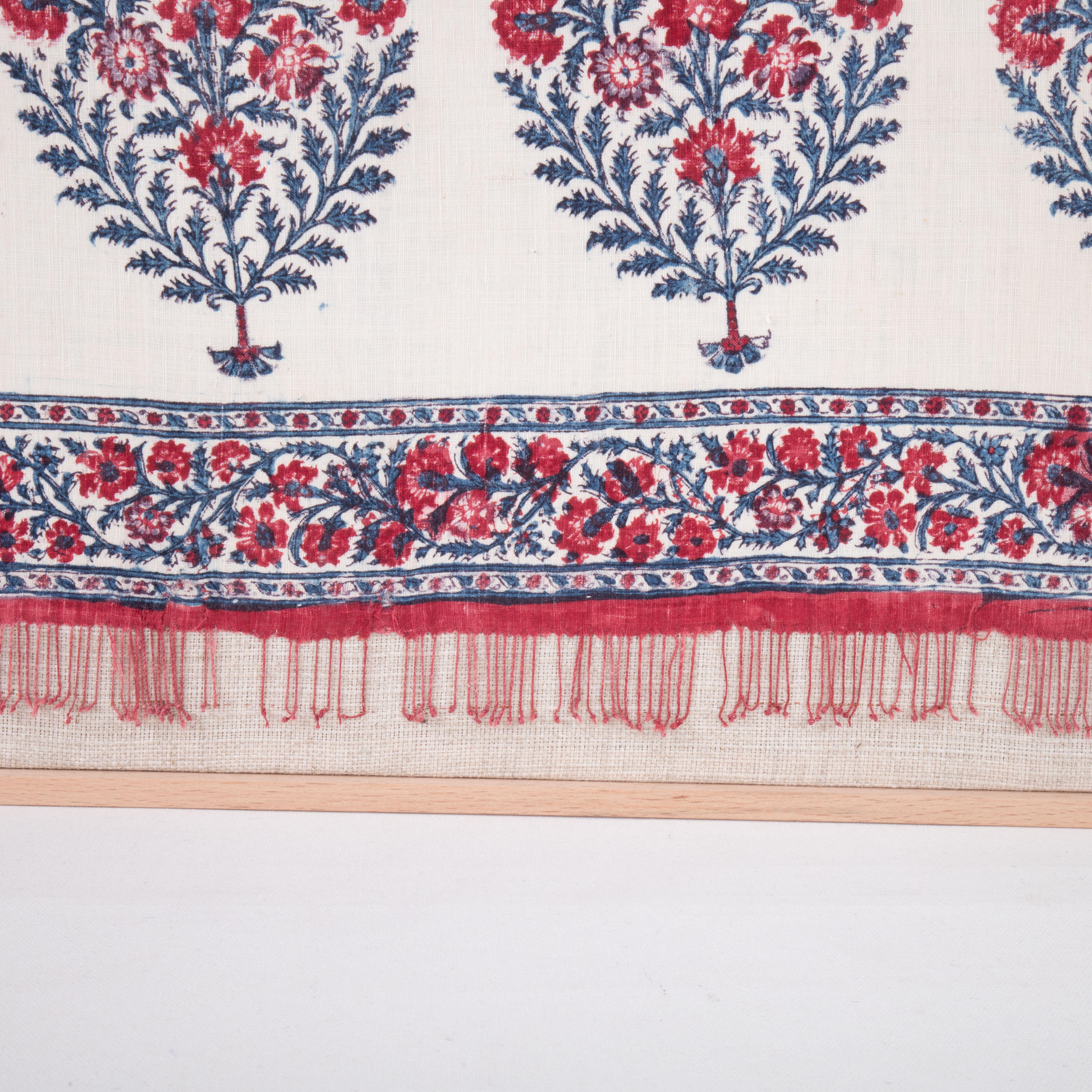 XIXe siècle Fragment ancien Kalamkari encadré, Inde en vente