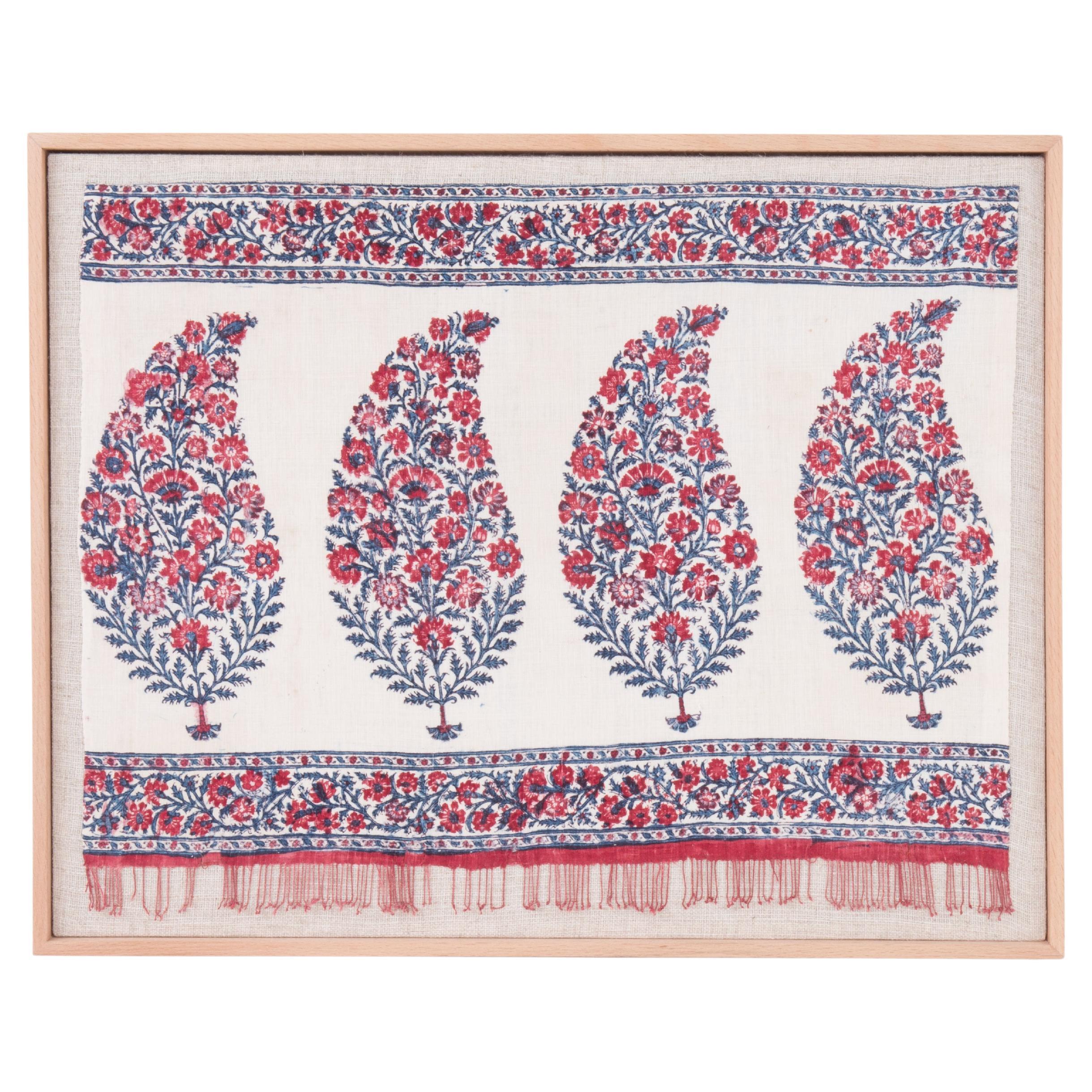 Framed Antique Kalamkari Fragment, India