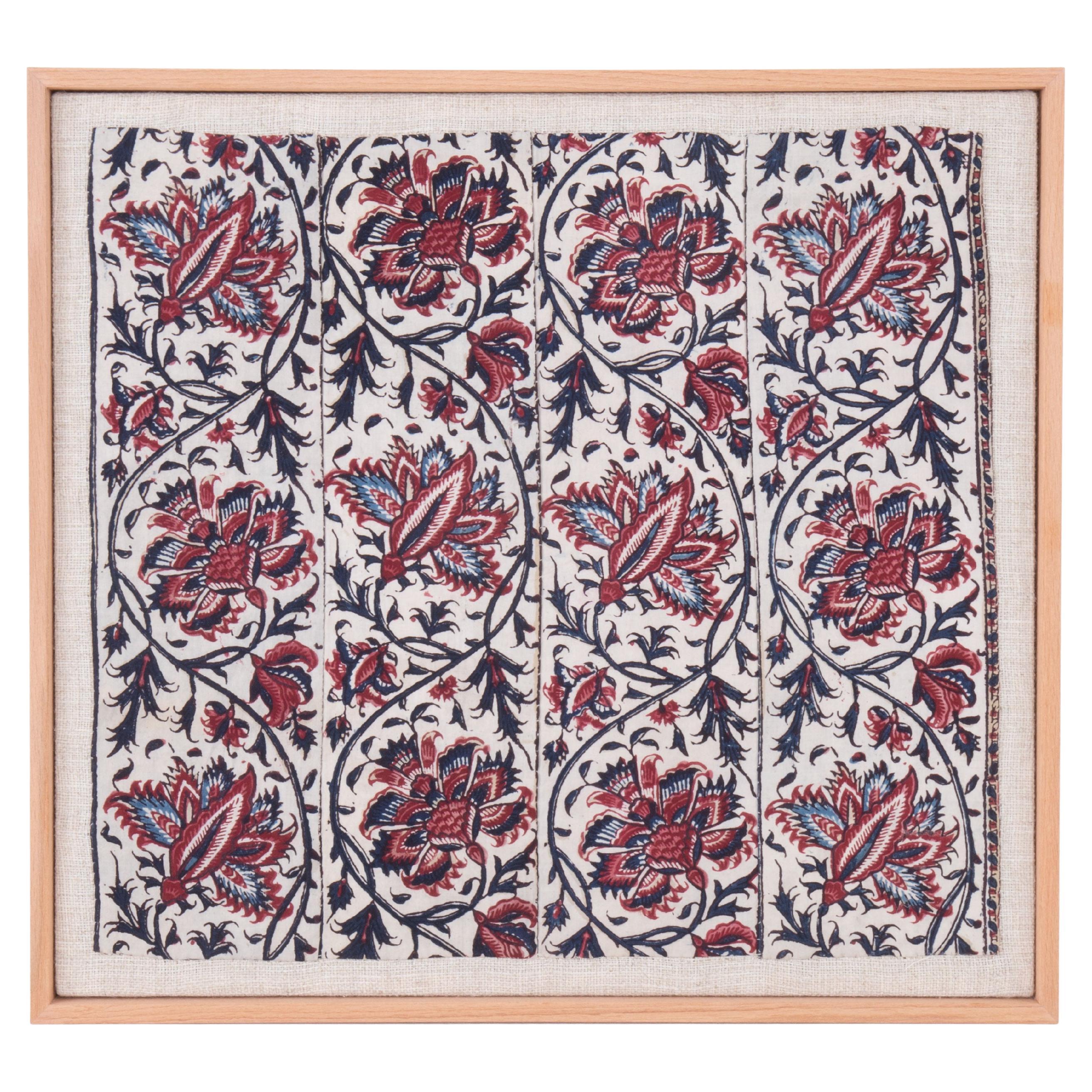 Framed Antique Kalamkari Fragment, India