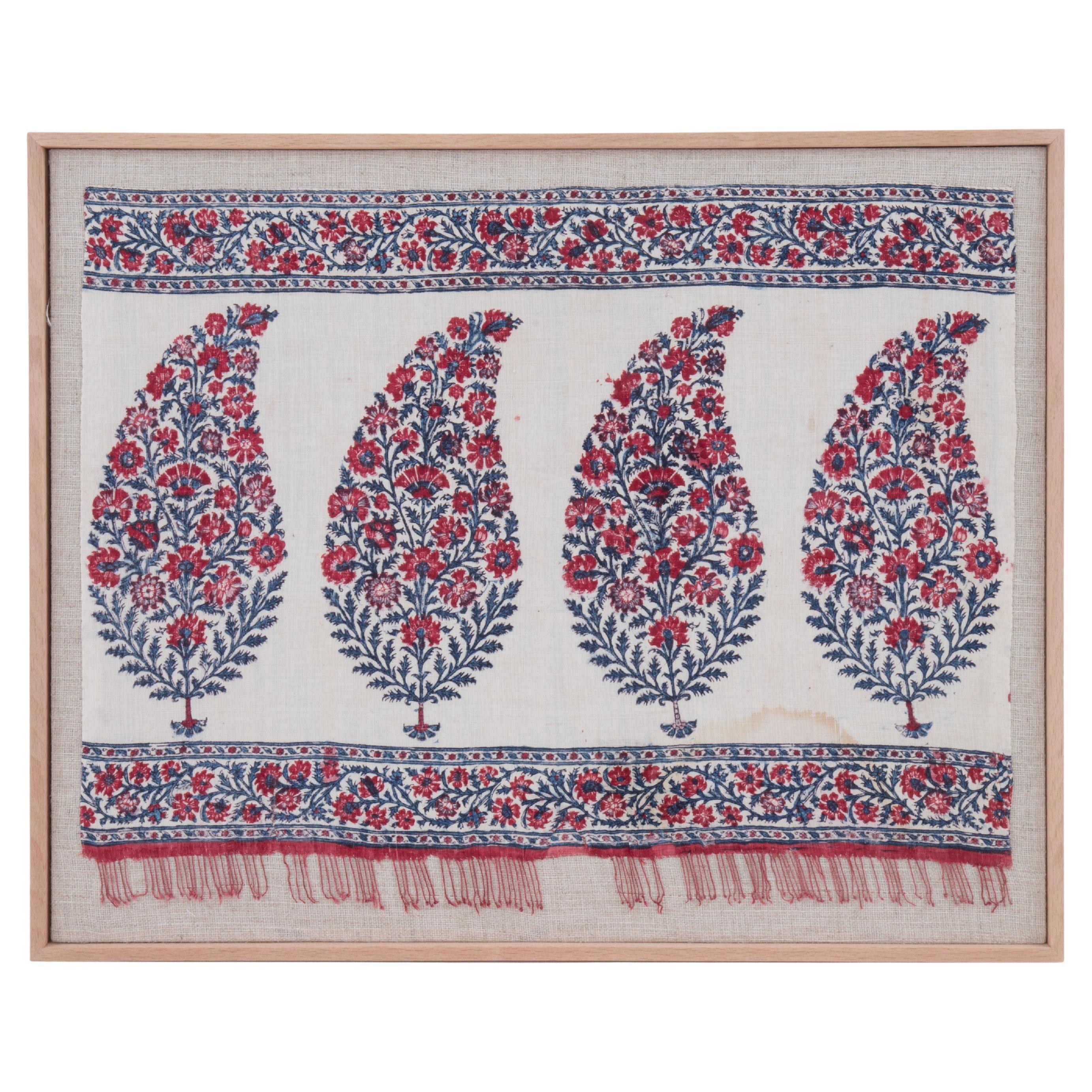 Framed Antique Kalamkari Fragment, India