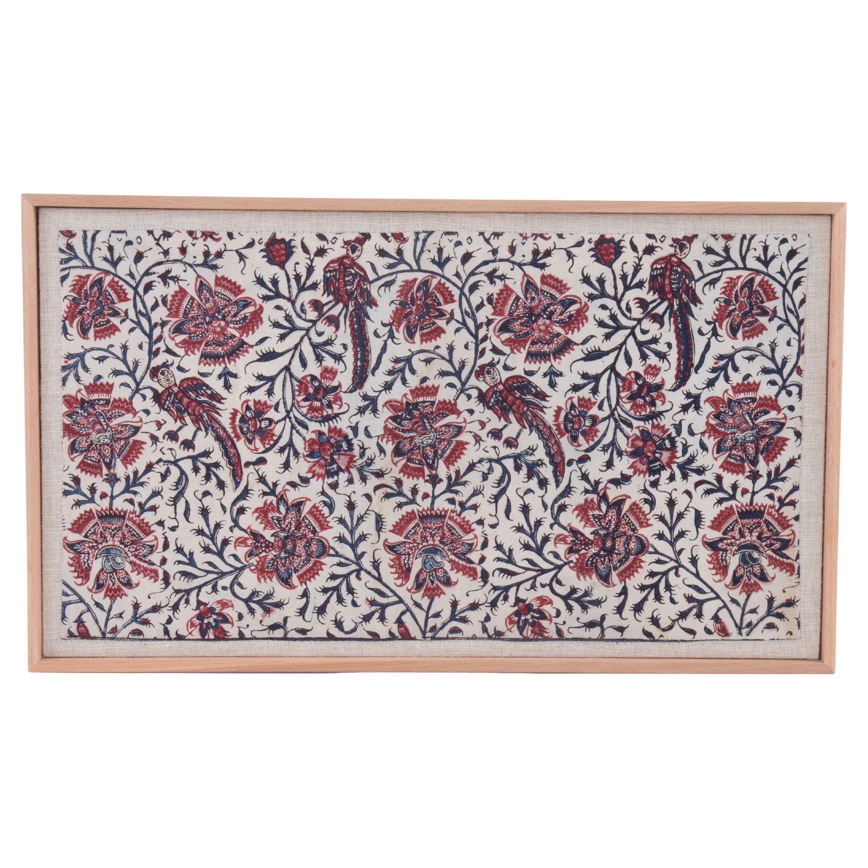 Framed Antique Kalamkari Fragment, India