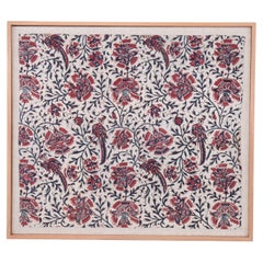 Gerahmtes antikes Kalamkari-Fragment, spätes 19. Jahrhundert