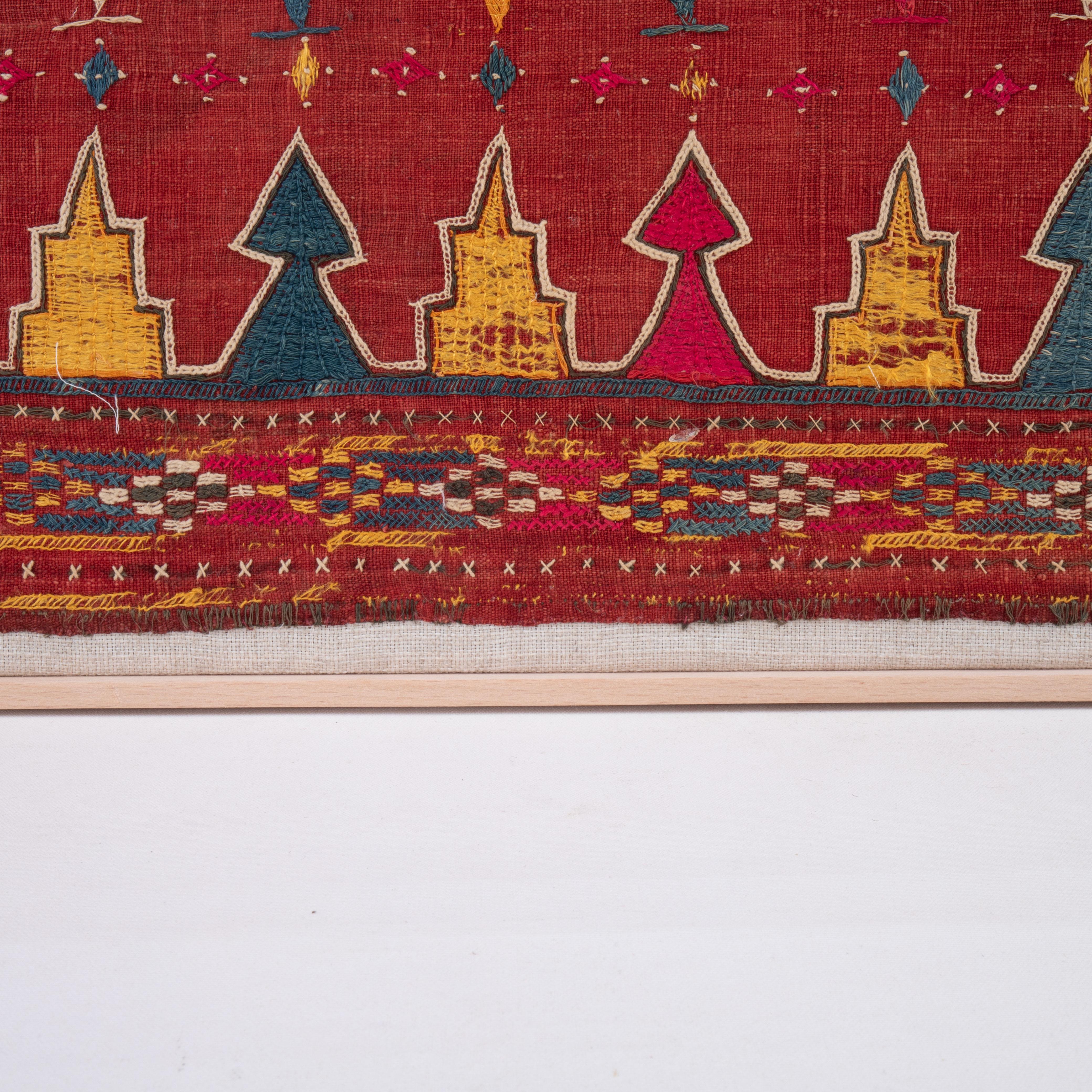 Indian Framed Antique Kutch, Gujarat Embroidered Skirt panel, early 20th C. For Sale