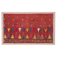 Framed Antique Kutch, Gujarat Embroidered Skirt panel, early 20th C.