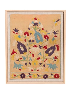Framed Antique Moroccan Embroidery Fragment , Late 19th Century.