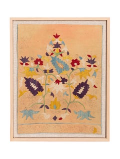 Framed Antique Moroccan Embroidery Fragment , Late 19th Century.
