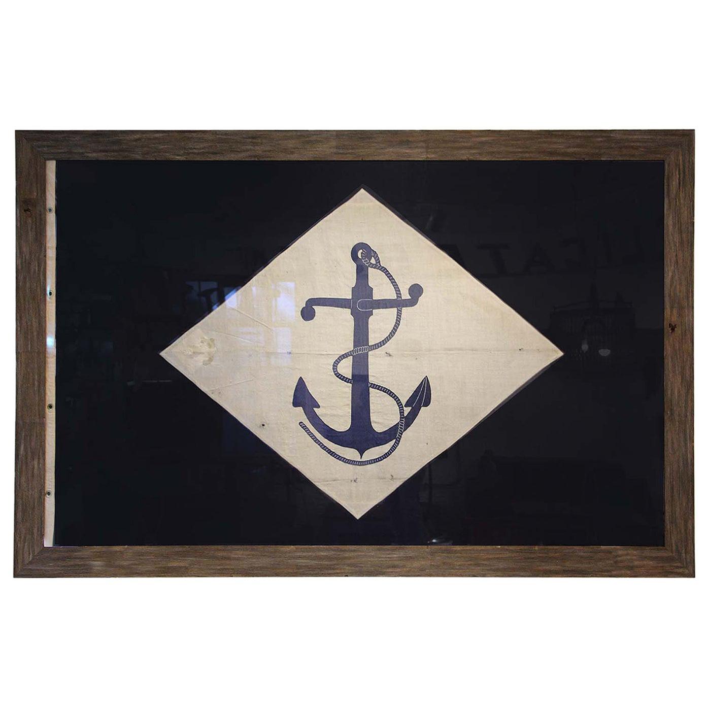 Framed Antique Naval Flag, circa 1900