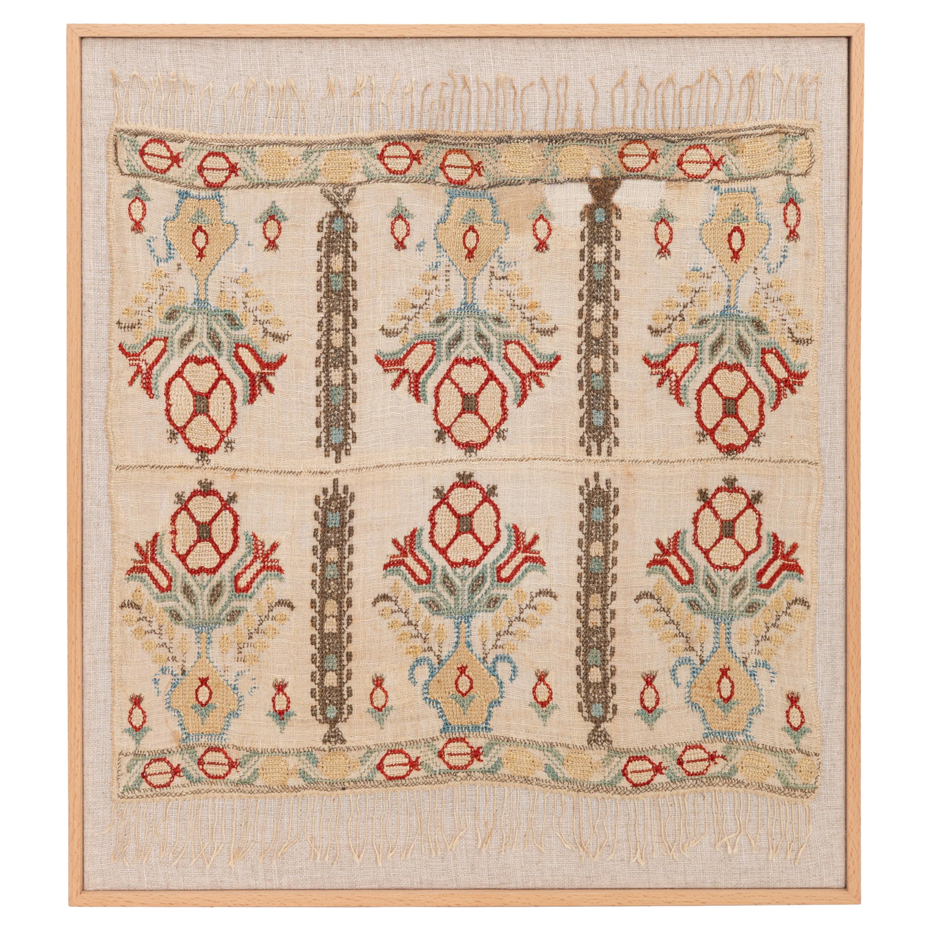 Embozo Otomano Antiguo Enmarcado, S. XIX Turquía