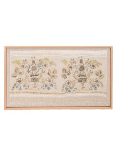 Framed Antique Ottoman Embroidery Fragment , Late 19th Century.