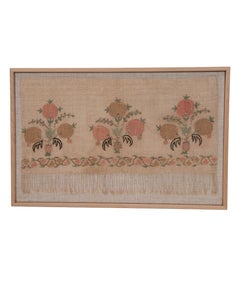 Gerahmtes antikes osmanisches Stickereifragment, spätes 19. Jahrhundert.