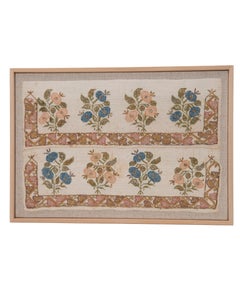 Framed Antique Ottoman Embroidery Fragment , Late 19th Century.