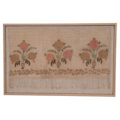 Gerahmtes antikes osmanisches Stickereifragment, spätes 19. Jahrhundert.