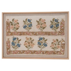 Framed Antique Ottoman Embroidery Fragment , Late 19th Century.