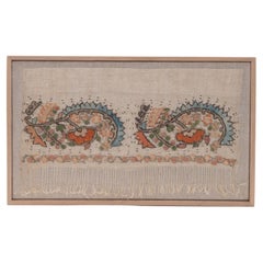 Framed Antique Ottoman Embroidery Fragment, Turkey