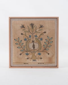 Framed Antique Ottoman / Greet Embroidery Fragment, Turkey