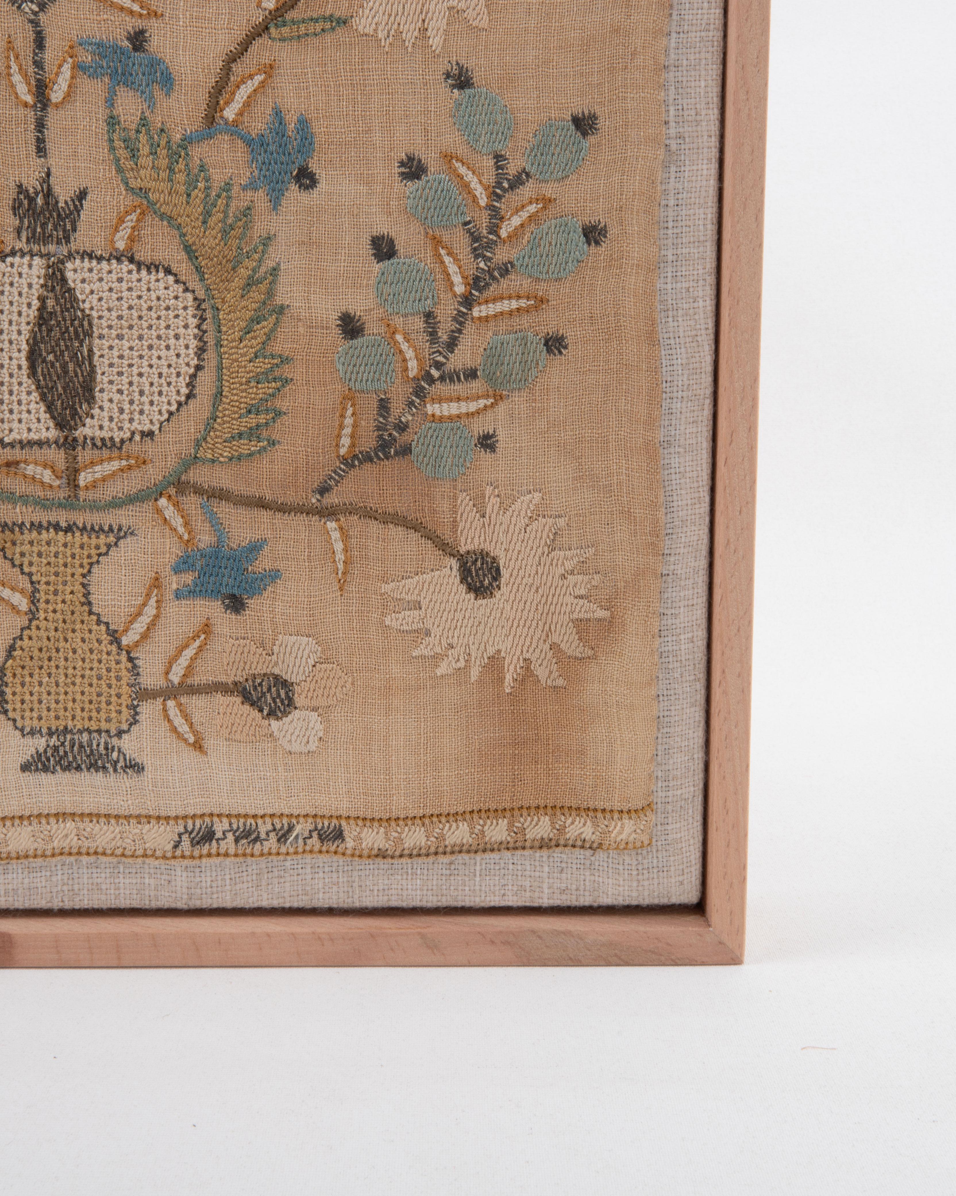 Turc Fragment de broderie ottomane / Greet encadré, Turquie en vente