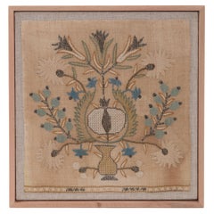 Framed Antique Ottoman / Greet Embroidery Fragment, Turkey