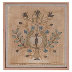 Framed Antique Ottoman / Greet Embroidery Fragment, Turkey Framed Antique Ottoman / Greet Embroidery Fragment, Turkey
