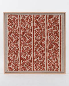 Framed Antique Palestinian Embroidery Fragment , Early 20th Century.