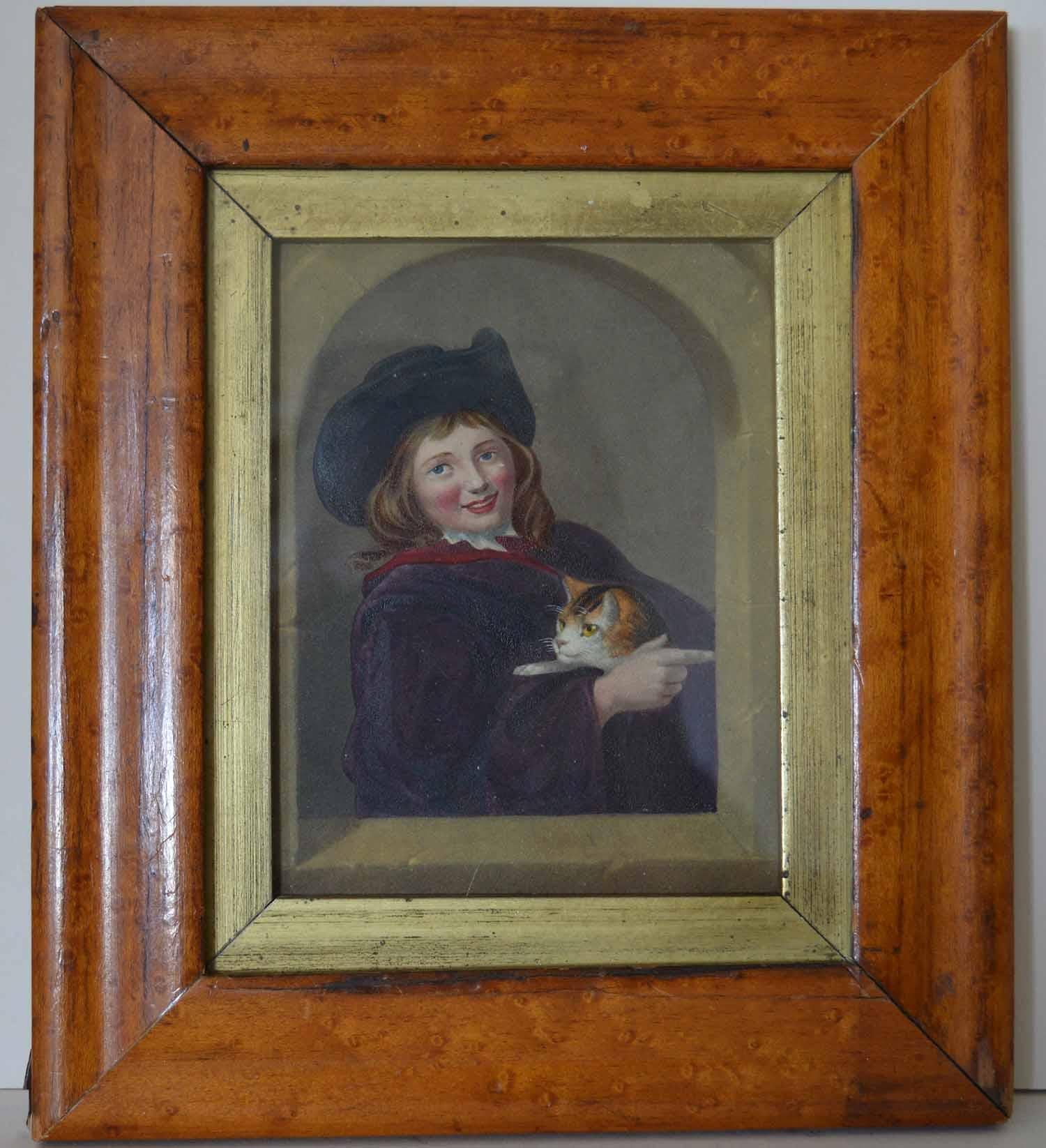 A super print of a boy holding a cat

Chromolithograph, Published circa 1850

Presented in an antique maple frame.

The measurement given below is the frame size.






 