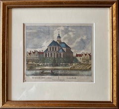 Framed Antique Print of the Temple Orientale Oosterkerk in Amsterdam, 1710
