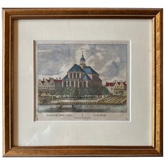 Impression ancienne du Temple Orientale Oosterkerk à Amsterdam, 1710