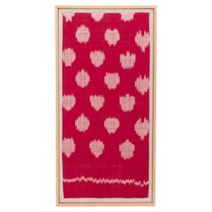 Gerahmtes antikes Seiden-Ikat-Fragment, Usbekistan Anfang 20.